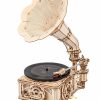 LKB01-main ROKR Классический граммофон 3D Деревянный Пазл LKB01D